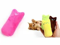 Pluche kattenspeelgoed rechthoekig varken 9x5 cm,16 stuks - afbeelding 1 van  1