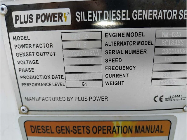 Plus power - gf2-25 - diesel aggregaat - 2023 - afbeelding 13 van  14