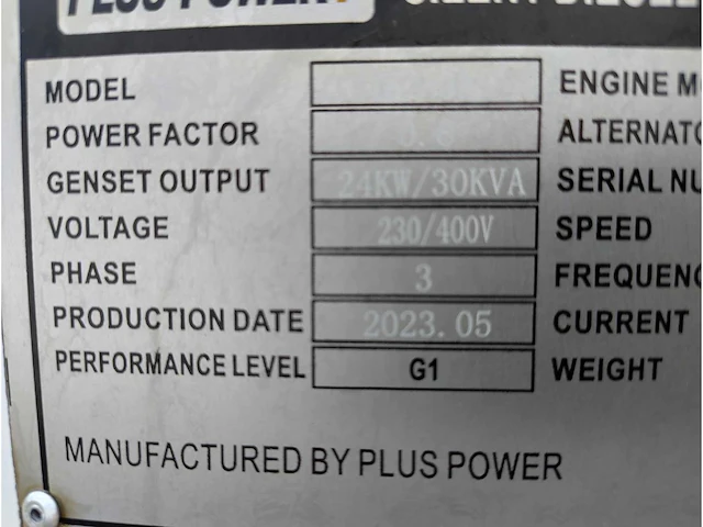 Plus power 30kva - diesel noodstroomaggregaat - 2023 - afbeelding 2 van  19