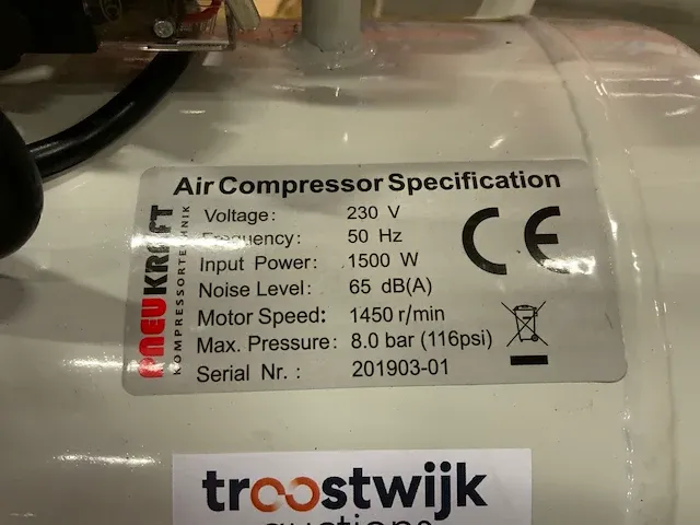 Pneukraft pac050p1500sdd-eu luchtcompressor - afbeelding 5 van  5