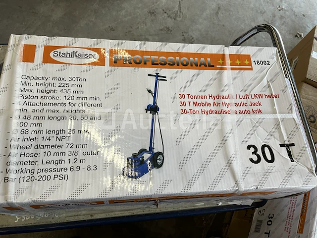 Pneumatische garagekrik 30 ton stahlkaiser - afbeelding 1 van  2