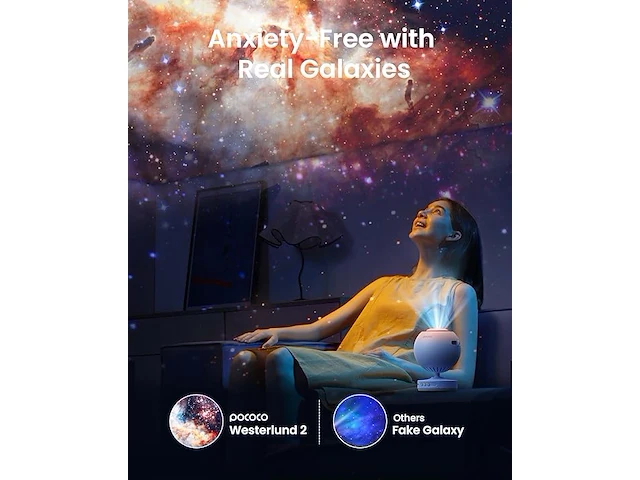 Pococo galaxy lite star projector (roze/paars) - afbeelding 2 van  2
