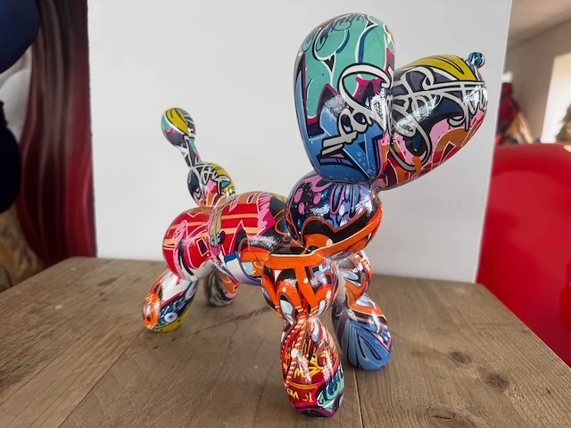 Poedel balloon graffiti h25cm - afbeelding 1 van  2