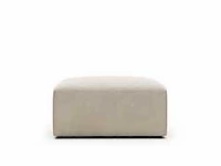 Poef 90 x 70 cm - beige stof - afbeelding 1 van  2