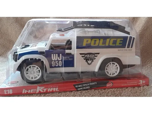 Politie auto orde handhaving 34 x 16 x 15 cm - 2 stuks - afbeelding 1 van  5