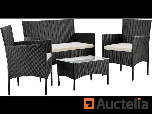 Polyrattan tuin meubilair onze 4 personen - afbeelding 3 van  4