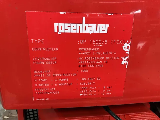 Pomp rosenbauer mp 1500/8 (fox) - afbeelding 6 van  11