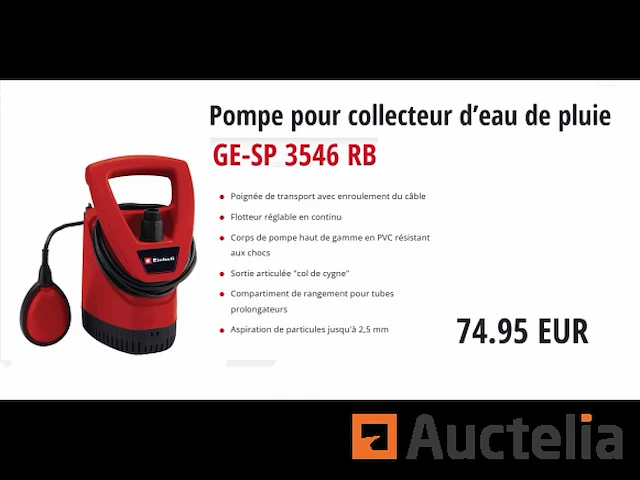Pomp voor regenwatercollector einhell ge-sp 3546 rb - afbeelding 1 van  6