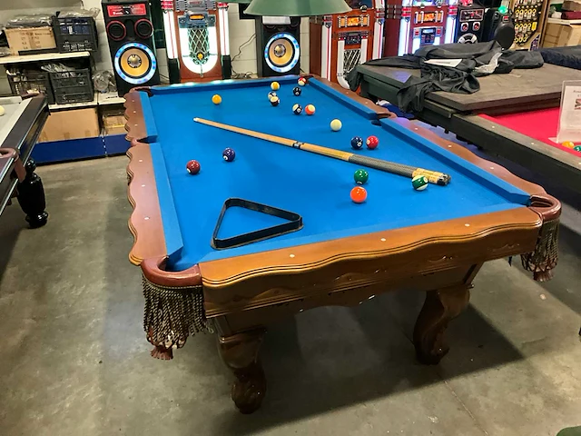 Pooltafel massief hout - afbeelding 4 van  11