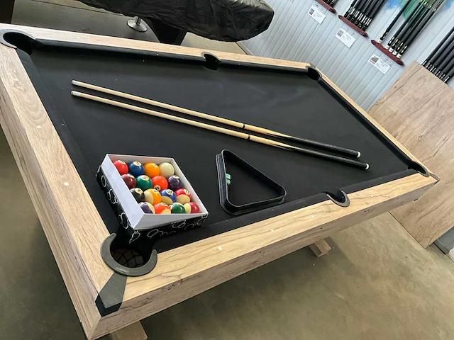 Pooltafel (+ tafeltennis) insport line 7ft rood - afbeelding 1 van  8