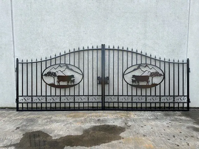 Poort cow design 6000mm nieuw - afbeelding 1 van  1