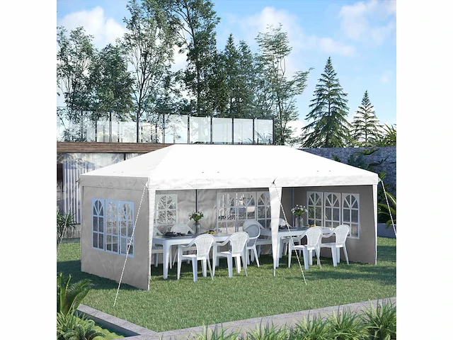 Pop-up opvouwbaar prieel - partytent - 3 x 6 m - afbeelding 1 van  5