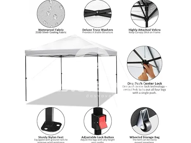 Pop-up party-tent 3x3 wit - afbeelding 5 van  5