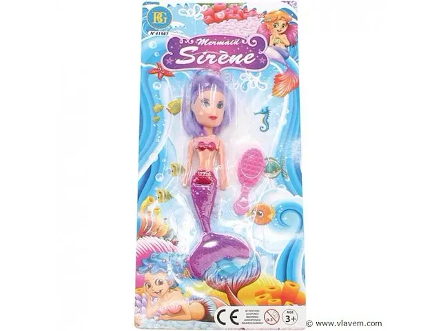 Pop zeemeermin 14cm met accessoires 24 stuks - afbeelding 1 van  1