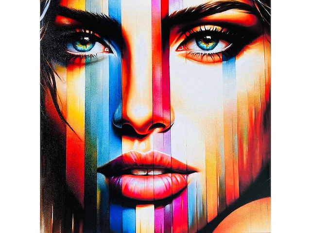 Popart lady - kleurenprint op canvas - afbeelding 1 van  6
