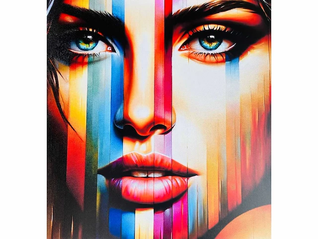 Popart lady - kleurenprint op canvas - afbeelding 2 van  6