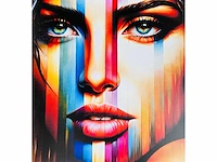 Popart lady - kleurenprint op canvas - afbeelding 2 van  6