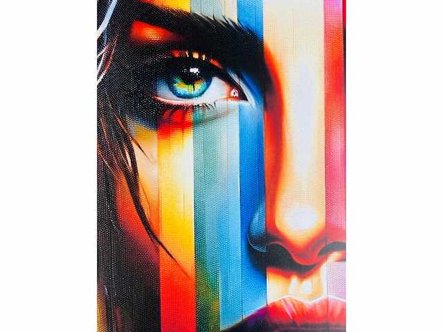 Popart lady - kleurenprint op canvas - afbeelding 3 van  6