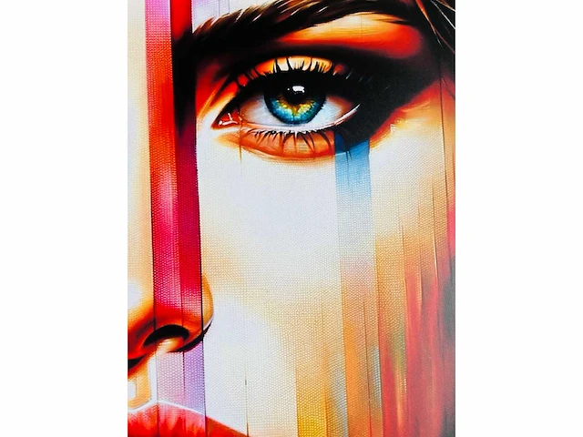 Popart lady - kleurenprint op canvas - afbeelding 4 van  6