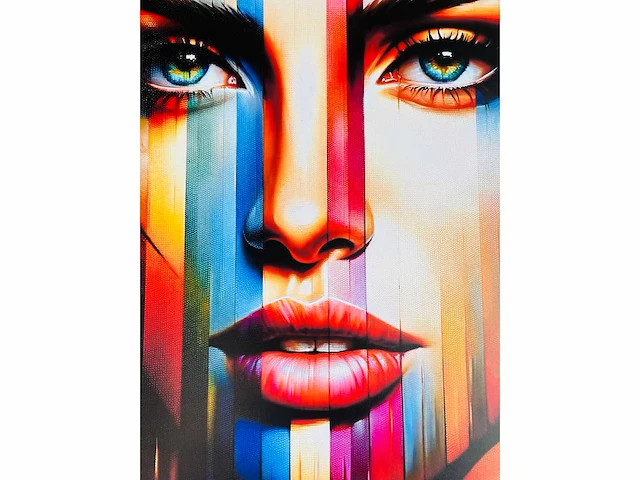 Popart lady - kleurenprint op canvas - afbeelding 5 van  6