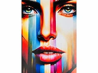 Popart lady - kleurenprint op canvas - afbeelding 5 van  6