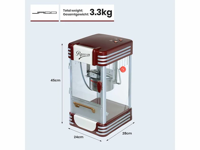Popcornmaker - 60l/u, 200g/10min - afbeelding 3 van  5