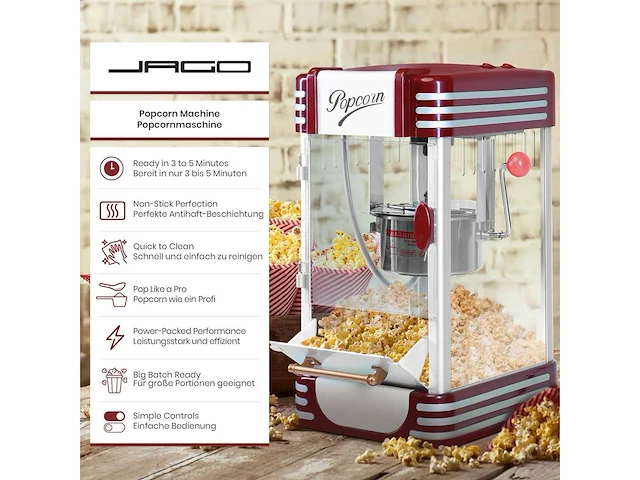 Popcornmaker - 60l/u, 200g/10min - afbeelding 4 van  5