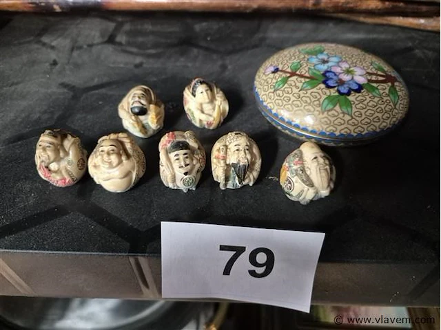 Popjes en cloissone schaaltje - afbeelding 1 van  3
