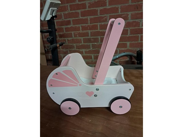 Poppenwagentje roze - afbeelding 2 van  3