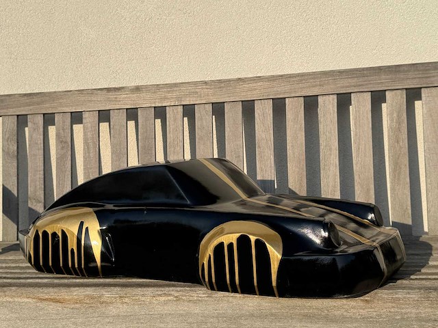 Porsche 911 sculptuur 90cm black/gold - afbeelding 2 van  2