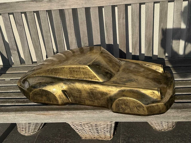 Porsche 911 sculptuur 90cm gold antique - afbeelding 1 van  2
