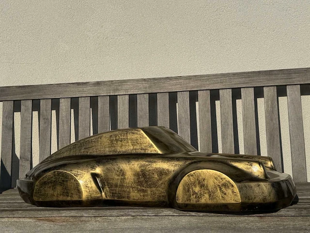 Porsche 911 sculptuur 90cm gold antique - afbeelding 2 van  2