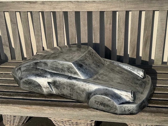 Porsche 911 sculptuur 90cm silver antique - afbeelding 1 van  2