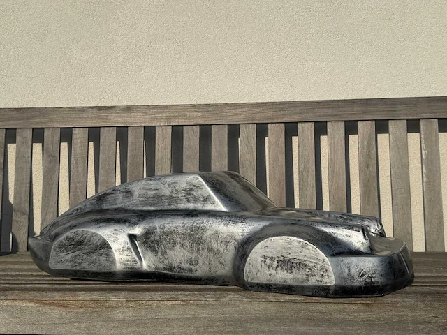 Porsche 911 sculptuur 90cm silver antique - afbeelding 2 van  2