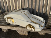 Porsche 911 sculptuur 90cm white/gold - afbeelding 1 van  2