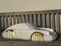Porsche 911 sculptuur 90cm white/gold - afbeelding 2 van  2