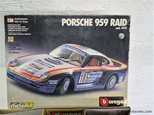 Porsche 959 raid vintage metaal bburago - afbeelding 3 van  3
