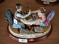 Porseleinen beeldje man en vrouw aan tafel ca. 25cm cortese - afbeelding 9 van  10