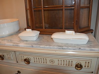 Porseleinen lampetstel, eiken hangvitrine - afbeelding 4 van  8