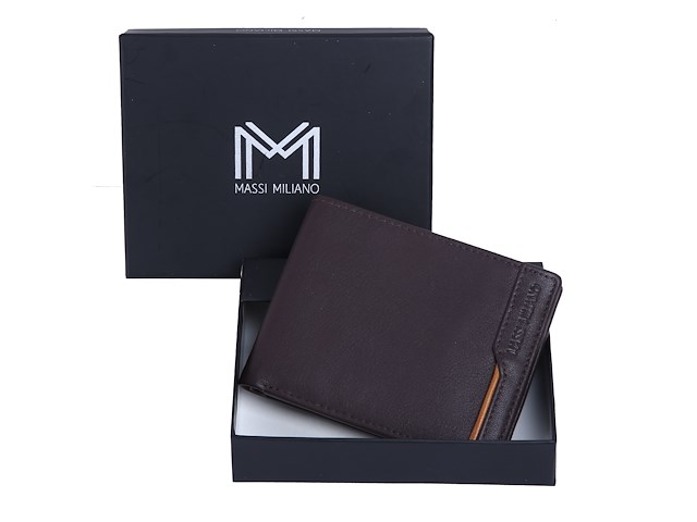 Portefeuille leder - massi miliano - rfid - bruin - afbeelding 1 van  5
