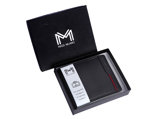 Portefeuille leder - massi miliano - rfid- zwart - afbeelding 1 van  6