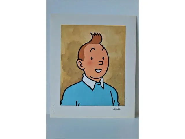 Portfolio portret "kuifje" - casterman, 1966 (1/8) - afbeelding 2 van  6