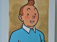 Portfolio portret "kuifje" - casterman, 1966 (1/8) - afbeelding 2 van  6