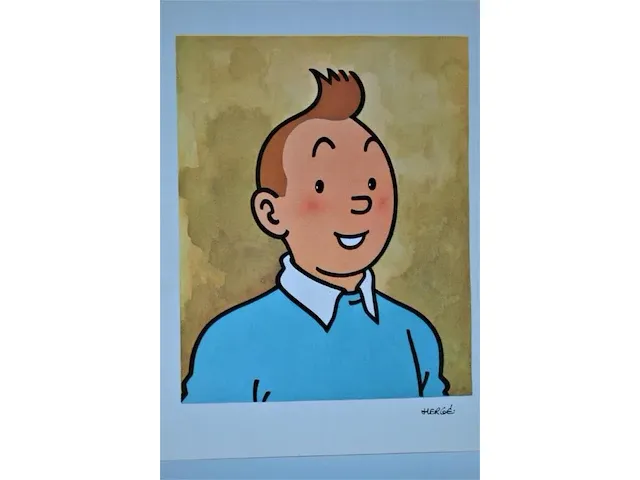 Portfolio portret "kuifje" - casterman, 1966 (1/8) - afbeelding 3 van  6