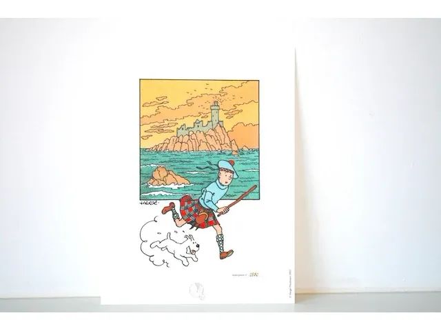 Portofolio 'de zwarte rotsen' (nr. 4/9) - 75 jaar kuifje - 17,5 x 24cm - genummerd - afbeelding 1 van  11