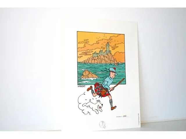 Portofolio 'de zwarte rotsen' (nr. 4/9) - 75 jaar kuifje - 17,5 x 24cm - genummerd - afbeelding 5 van  11