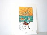 Portofolio 'de zwarte rotsen' (nr. 4/9) - 75 jaar kuifje - 17,5 x 24cm - genummerd - afbeelding 5 van  11