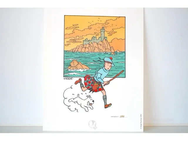 Portofolio 'de zwarte rotsen' (nr. 4/9) - 75 jaar kuifje - 17,5 x 24cm - genummerd - afbeelding 6 van  11