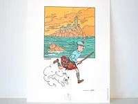 Portofolio 'de zwarte rotsen' (nr. 4/9) - 75 jaar kuifje - 17,5 x 24cm - genummerd - afbeelding 6 van  11
