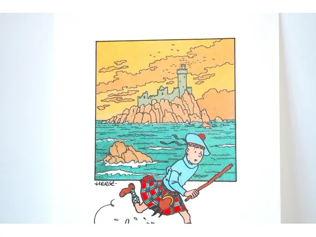Portofolio 'de zwarte rotsen' (nr. 4/9) - 75 jaar kuifje - 17,5 x 24cm - genummerd - afbeelding 7 van  11